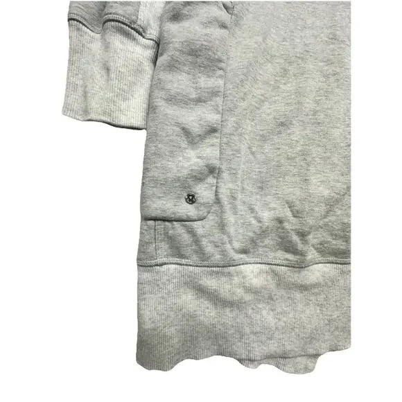 Lululemon Karmacollected Wrap Womens 6 Heather Gray Longline Hooded Sweatshirt - Picture 13 of 13